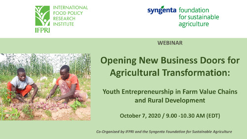 Opening new business doors for ag transformation: Youth entrepreneurship in farm value chains and rural development