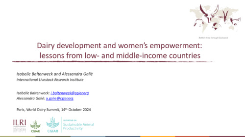 Dairy development and women’s empowerment: Lessons from low- and middle-income countries