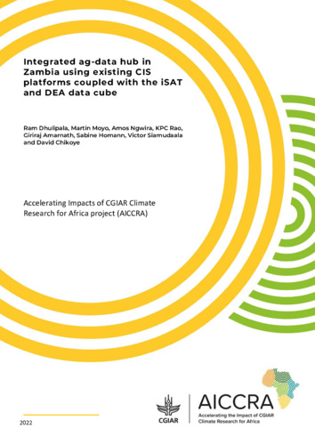 Integrated ag-data hub in Zambia using existing CIS platforms coupled with the iSAT and DEA data cube