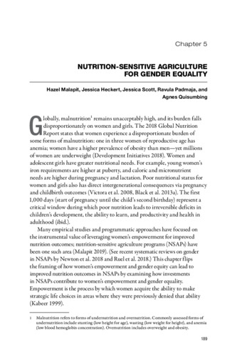 Nutrition-sensitive agriculture for gender equality