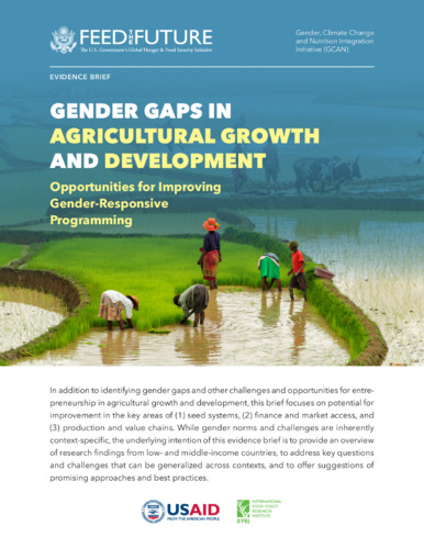 Gender gaps in agricultural growth and development: Opportunities for improving gender-responsive programming