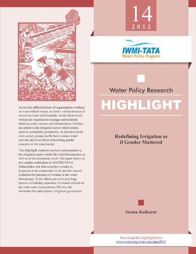 Redefining irrigation as if gender mattered