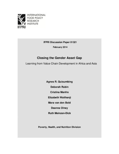 Closing the gender asset gap: Learning from value chain development in Africa and Asia