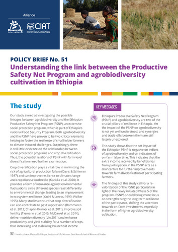 Understanding the link between the Productive Safety Net Program and agrobiodiversity cultivation in Ethiopia