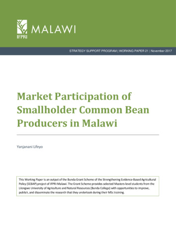 Market participation of smallholder common bean producers in Malawi