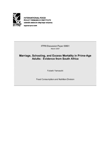 Marriage, schooling, and excess mortality in prime-age adults: Evidence from South Africa
