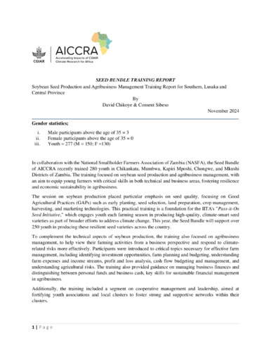 Seed Bundle Training Report