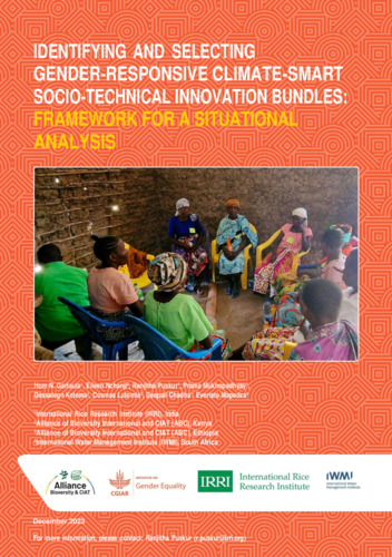 Identifying and Selecting Gender-Responsive Climate-Smart Socio-Technical Innovation Bundles: Framework for a Situational Analysis