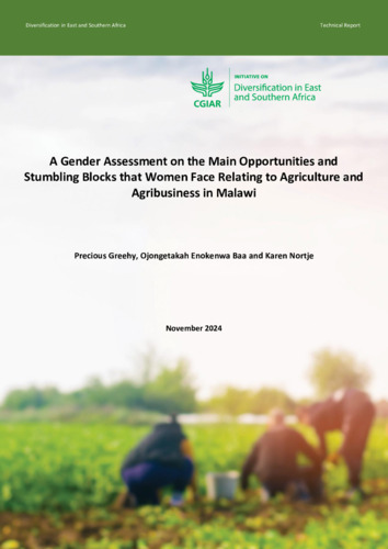 A gender assessment on the main opportunities and stumbling blocks that women face relating to agriculture and agribusiness in Malawi