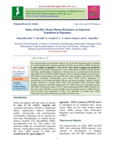 Study of Sterility Mosaic Disease Resistance on Immortal Population in Pigeonpea