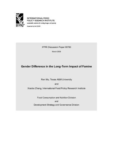 Gender difference in the long-term impact of famine
