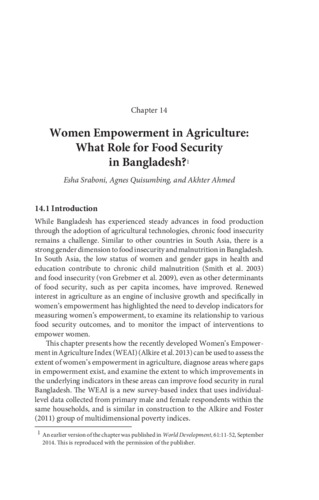 Women's empowerment in agriculture: What role for food security in Bangladesh?