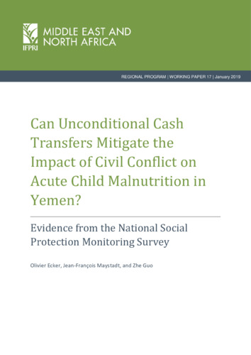 Can unconditional cash transfers mitigate the impact of civil conflict on acute child malnutrition in Yemen?: Evidence from the national social protection monitoring survey