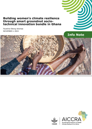 Building women’s climate resilience through smart groundnut socio-technical innovation bundle in Ghana