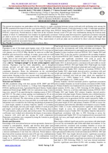 Correlation studies for yield attributing traits in pigeonpea (cajanus cajan (l.) Millsp.)