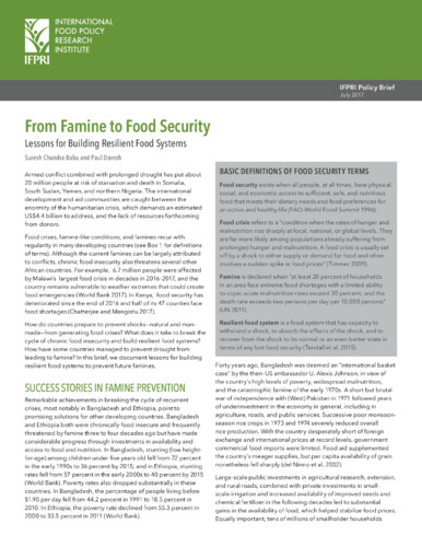 From famine to food security: Lessons for building resilient food systems