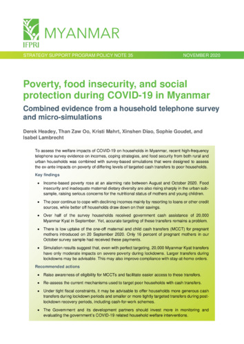 Poverty, food insecurity, and social protection during COVID-19 in Myanmar: Combined evidence from a household telephone survey and micro-simulations