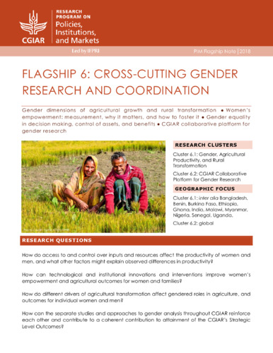 Flagship 6: Cross-cutting gender research and coordination