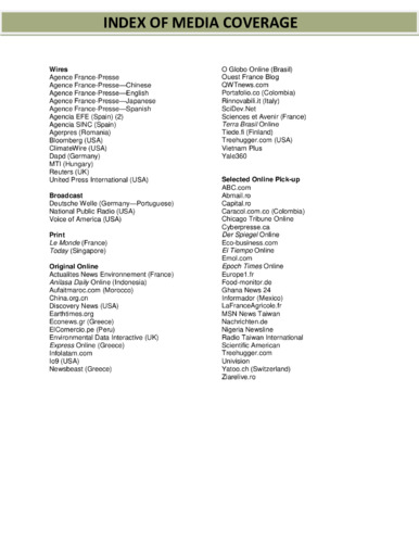 Index of Media Clips for Can Major River Basins Meet Global Food Needs?