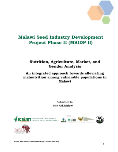 Nutrition, Markets and Gender Analysis: An integrated approach towards alleviating malnutrition among vulnerable populations in Malawi