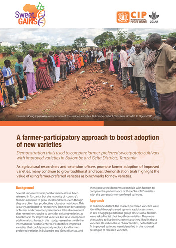 A farmer-participatory approach to boost adoption of new varieties