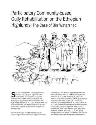 Sustaining landscapes: Participatory community-based gully rehabilitation on the Ethiopian highlands: The case of Birr watershed