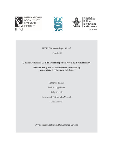 Characterization of fish farming practices and performance: Baseline study and implications for accelerating aquaculture development in Ghana