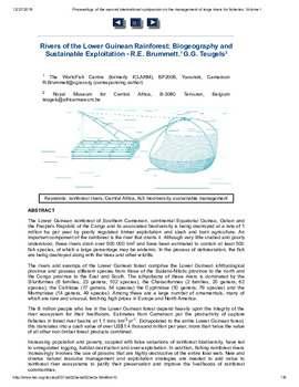 Rivers of the Lower Guinean rainforest: biogeography and sustainable exploitation