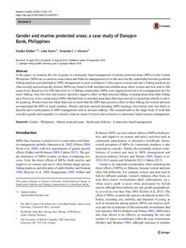 Gender and marine protected areas: a case study of Danajon Bank, Philippines