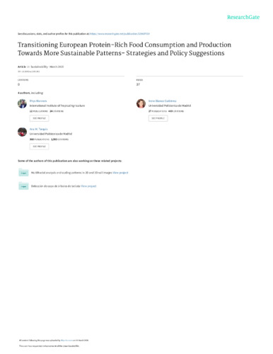 Transitioning European protein-rich food consumption and production towards more sustainable patterns-strategies and policy suggestions