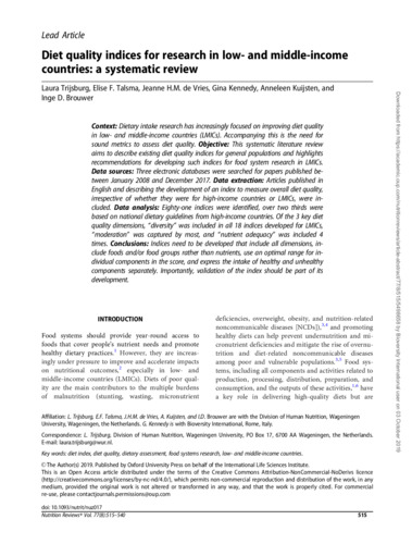 Diet quality indices for research in low- and middle-income countries: a systematic review