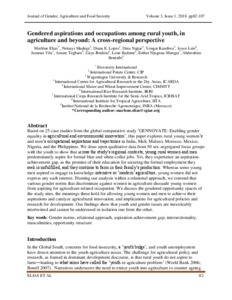 Gendered aspirations and occupations among rural youth, in agriculture and beyond: A cross-regional perspective