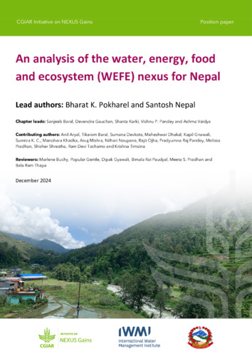 An analysis of the water, energy, food and ecosystem (WEFE) nexus for Nepal