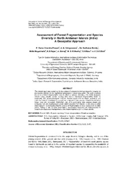 Assessment of forest fragmentation and species diversity in North Andaman Islands (India): a geospatial approach