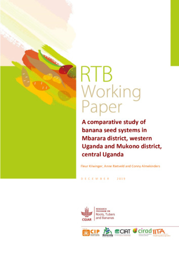 A comparative study on banana seed systems in Mbarara district, western Uganda and Mukono district, central Uganda