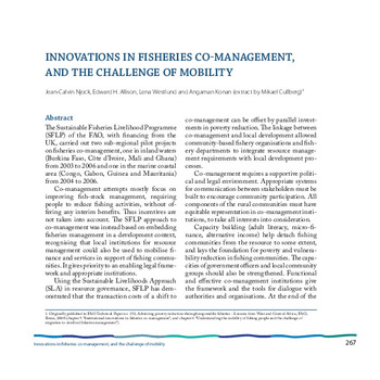 Innovations in fisheries co-management, and the challenge of mobility
