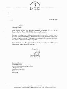 Report of external review panel of the CGIAR genebanks operations International Center for Tropical Agriculture (CIAT), Cali, Colombia