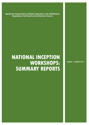 Agricultural transformation and market integration in the ASEAN region: Responding to food security and inclusiveness concerns summary report on the national inception workshop in Cambodia