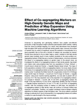 Effect of co-segregating markers on high-density genetic maps and prediction of map expansion using machine learning algorithms