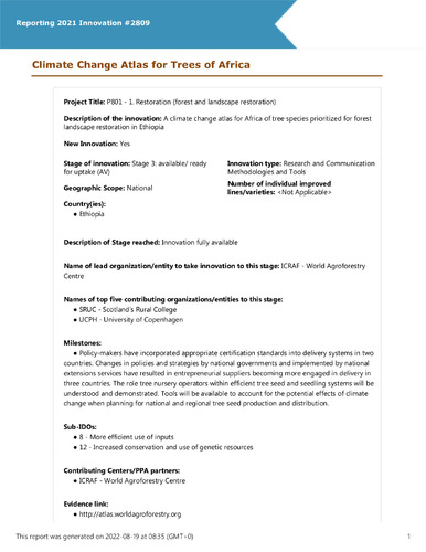 Climate Change Atlas for Trees of Africa