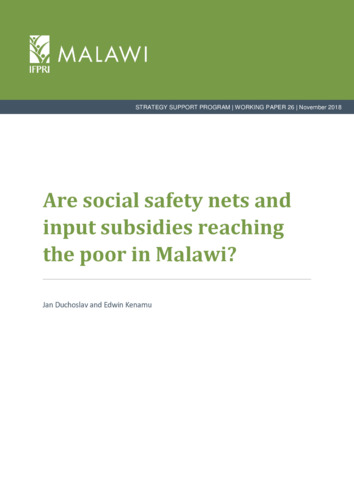Are social safety nets and input subsidies reaching the poor in Malawi?