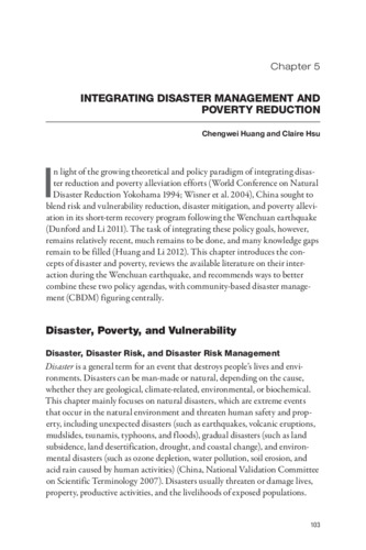 Integrating disaster management and poverty reduction