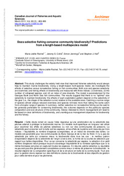Does selective fishing conserve community biodiversity? Predictions from a length-based multispecies model