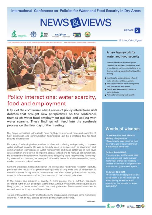 International Conference on Policies for Water and Food Security in Dry Areas: Highlights from Day 2