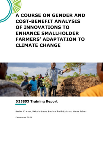 A course on gender and cost-benefit analysis of innovations to enhance smallholder farmers' adaptation to climate change