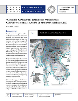 Watershed governance: livelihoods and resource competition in the mountains of mainland Southeast Asia