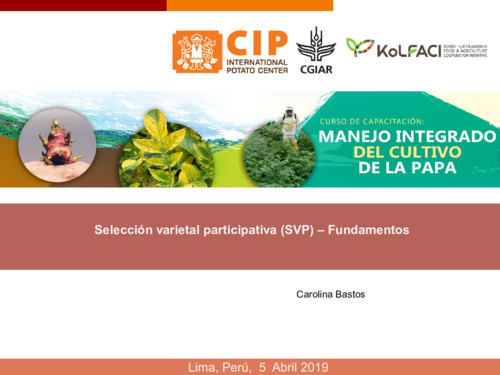Seleccion varietal participativa (SVP) - Fundamentos