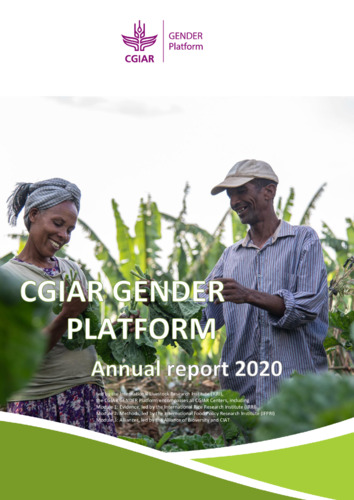Annual report 2020: CGIAR Gender Platform