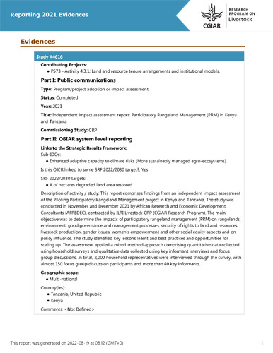 Independent impact assessment report: Participatory Rangeland Management (PRM) in Kenya and Tanzania