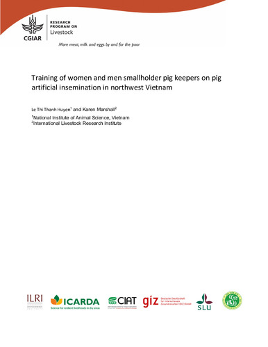 Training of women and men smallholder pig keepers on pig artificial insemination in northwest Vietnam